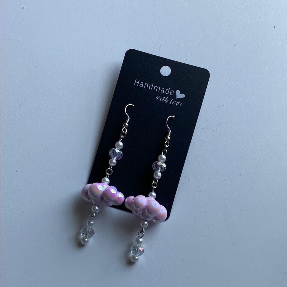 Pink and Silver Handmade Earrings